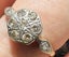 18ct YELLOW GOLD & PLATINUM LACE BACK CLUSTER RING - VERY OLD - OVER 100 YEARS Carousel 4