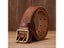 3.8C Men Belts Retro Original Pure Thick Cowskin Genuine Leather Belt Brass Carousel 5