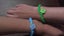 Friendship bracelet, blue and green with text bubble charm Carousel 2