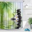 spa Shower Curtain Black Stones White Orchids Bamboo Water Bath Curtain 150x180 Carousel 1