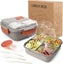 Lunch Bento Box With 3 Compartments Lunch Box With Cutlery Set Food Containers Carousel 3