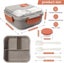 Lunch Bento Box With 3 Compartments Lunch Box With Cutlery Set Food Containers Carousel 7