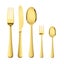 Stainless-Steel Cutlery Set Travel Knife Fork Spoon Glossy Gold Tableware 30Pcs Carousel 1