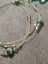 vintage glass bead charm bracelet silver-tone chain green amber yellow Carousel 9