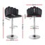 Bar Stool X2 Kitchen Dining Counter Gaslift Chair Adjustable Velvet Grey Carousel 2