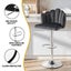 Bar Stool X2 Kitchen Dining Counter Gaslift Chair Adjustable Velvet Grey Carousel 6