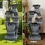Solar Fountain Water Feature Outdoor Fountain Indoor 3-Tier Bowl Cascading Grey Carousel 5