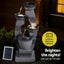Solar Fountain Water Feature Outdoor Fountain Indoor 3-Tier Bowl Cascading Grey Carousel 6