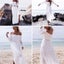 Open gallery White Boho Off Shoulder Maxi Long Dress Womens Clothing Size 8 4014 Carousel 2