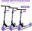 Suotu K18 Black & Purple Kids Scooter with LED Wheels – Adjustable & Foldable Carousel 7