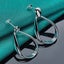 925 Sterling Silver Big Circle Drop Charm Earrings - Classic Design Carousel 2
