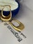 WOW/ ITALIAN Gorgeous CUT NUGGETS yellow gold plate long way hoops Carousel 1