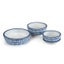 3pc Ceramic Planter 20 25 30cm Bowl w Saucer Set Garden Home Decor Light Blue Carousel 1