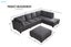 Liberty Premium Chenille Fabric Sectional Sofa Chaise Facing right With Ottoman Carousel 4