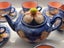Stunning Christine Harris (NZ) Tea Set in Floral Cobalt & Violet Carousel 3