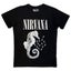 Nirvana Seahorse And Logo Mono Premium Carbon Finish T Shirt Carousel 1