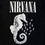 Nirvana Seahorse And Logo Mono Premium Carbon Finish T Shirt Carousel 3