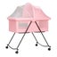 Luna Portable Compact Folding Baby Bassinet with Canopy and Locking Wheels Carousel 1