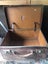 Small ANTIQUE VINTAGE MID CENTURY BROWN LEATHER Suitcase c1920-1940s 37x26cm Carousel 5