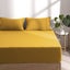 Dreamaker Superfine Washed Microfibre Combo Fitted Sheet Set Mustard King Single Carousel 1