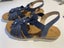 Pretty Flower Sandals - Comfortable low wedge - Size 7 - Blue Carousel 2
