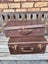 Antique suitcases leather x 2. Carousel 1