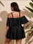 Swim Lushoire Plus Size Women 2pcs/Set Black Swimsuit Skirt For Summer Carousel 2