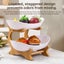 2 Tier Bamboo Fruit Stand For Kitchen Space Saving Countertop Organizer With Ven Carousel 8