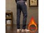 Thermal Fleece Lined Slim Boot Cut Jeans For Men Carousel 6