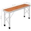 vidaXL Folding Camping Table with 2 Benches Aluminium Brown Carousel 8
