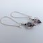 Black & Pink Floral Lamp Work Glass Heart Bead Earrings on Long Kidney Hooks Carousel 1