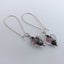 Black & Pink Floral Lamp Work Glass Heart Bead Earrings on Long Kidney Hooks Carousel 2