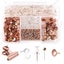 465Pcs Rose Gold Thumbtacks Binder Clips Push Pins Set Office Supplies With Box Carousel 1