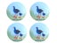 Ceramic Pukeko Coasters Set of 4 Round Carousel 1