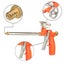 2210MPa Foam Expanding Spray Gun Sealant Dispensing PU Insulating Applicator Ada Carousel 7