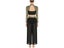 Women Dance Costume Set Long Sleeve Crop Top Sheer Mesh Slit Pants Carousel 3