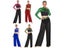 Women Dance Costume Set Long Sleeve Crop Top Sheer Mesh Slit Pants Carousel 7