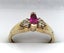 9ct Yellow Gold ring with pink stone & Diamonds size N Carousel 1
