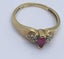 9ct Yellow Gold ring with pink stone & Diamonds size N Carousel 3