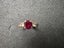 9ct Gold Triple Stone Ring with Large Red Stone - Lot F702 Carousel 1