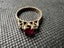 9ct Gold Triple Stone Ring with Large Red Stone - Lot F702 Carousel 3