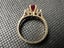 9ct Gold Triple Stone Ring with Large Red Stone - Lot F702 Carousel 4