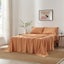 Brosa Stonewashed Cotton Sheet Set (Terracotta, Single) Carousel 1