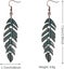 Floating Feathers Earrings Handmade Boho Vintage Green Bronze Lightweight Statem Carousel 2