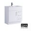 Floor Standing Vanity 1 Door 3 Drawer 750mm White Gloss Carousel 1
