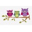 DMC Cross X Stitch Kit Three Perched Owls 25x15cm Carousel 1