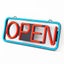 OPEN Sign Size L Neon LED Flashing & Remote Control 55CM Carousel 3