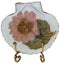 Shell art - Pink Pressed Flower with a Golden Stand Carousel 4