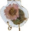 Shell art - Pink Pressed Flower with a Golden Stand Carousel 6