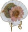 Shell art - Pink Pressed Flower with a Golden Stand Carousel 7